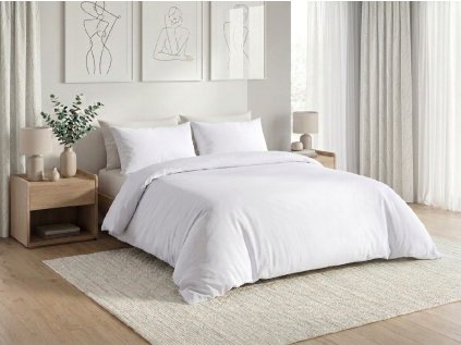 Baumwoll-Bettwäsche CALMORA weiß