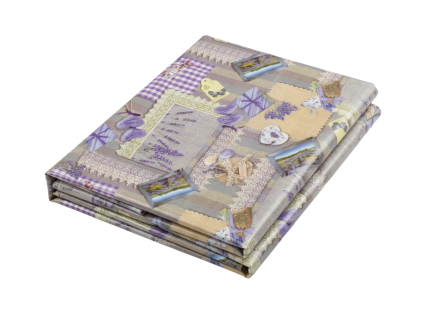 91938 pvc ubrus lavenda 120x140 cm barevny s levanduli a patchwork vzorem