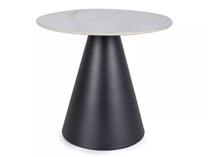 Odkládací stolek HILL Ø 50 cm bílo-černý moderní design