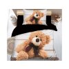 3D povlečení MEDVÍDEK S MAŠLÍ krémové s roztomilým motivem medvídka