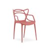 Korallenfarbener Kunststoffstuhl KATO