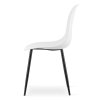 Elegantní bílá židle OSAKA s černými kovovými nohami pro každodenní použití