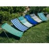 Praktická sada skládacích plážových lehátek SAND, modré pruhy