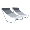 Sada 2 ks skládacích plážových lehátek SAND, šedé pruhy s lehkým rámem