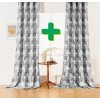 Designové závěsy FLOCUS 140x270 cm - Elegantní závěsy s moderním vzorem v šedé a bílé barvě, ideální pro stylový interiér.
