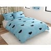 Modré bavlněné povlečení CORAZON s potiskem srdíček