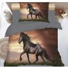 Hnědé 3D povlečení z mikrovlákna KŮŇ pro milovníky koní