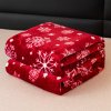Elegantní vánoční mikroplyšová deka SNOWFALL červená