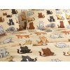 Povlečení mikroplyš COLORED CATS krémové s roztomilým designem