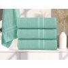 AQUELLA Handtuch 50x90 cm in Mint mit dekorativer Bordüre, 100 % Baumwolle