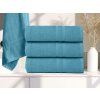 AQUELLA Handtuch 50x90 cm Blau mit dekorativer Bordüre, 100 % Baumwolle