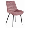 Elegantní růžová židle VERDO do jídelny i kanceláře – stylový a pohodlný nábytek s prošívaným sametem.
