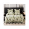Elegantní povlečení mikroplyš LEAFY světle zelené pro svěží ložnici