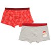 Pánské boxerky RETRO CHRISTMAS 2 ks červeno-šedé s vánočním motivem