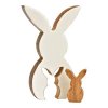 Velikonoční dřevěná dekorace HOPPYDUO, sada 2 zajíčků, 20 cm, bílý design.