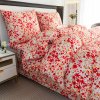 Designové povlečení REDORA s červenými květy – dokonalá harmonie barev