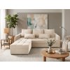 Cremefarbenes ausziehbares Ecksofa ZENOVA 220 x 140 cm, beidseitig  PAROS 02