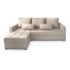 Cremefarbenes ausziehbares Ecksofa ZENOVA 220 x 140 cm, beidseitig  PAROS 02