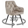 Stylové otočné křeslo JORK360 VELVET béžové pro moderní jídelnu