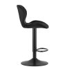 Schwarzer Barhocker WEST VELVET mit schwarzem Bein