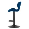 Blauer Barhocker WEST VELVET mit schwarzem Bein