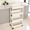 bookcase mobile cabinet on wheels 4 levels white 36x24x84cm sz41b (5)