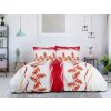 Elegantní povlečení z mikrovlákna SOFTURE bílo-červené s ornamenty