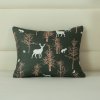 Originální povlak na polštář OAK DEER tmavě zelený 40x50 cm s jeleny a liškami