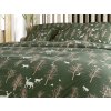 Tmavě zelené povlečení OAK DEER – elegantní motiv s jeleny