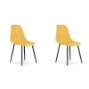 Moderní sada 2 ks hořčicových židlí OSAKA s černými nohami do kuchyně i jídelny