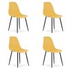 Moderní sada 4 ks hořčicových židlí OSAKA s černými nohami do kuchyně i jídelny