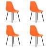 4er Stuhl-Set orange OSAKA mit schwarzen Beinen