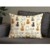 Sada bavlněných povlaků COLORED CATS BLEND – 2 ks, 70x90 cm, krémová s barevnými kočkami