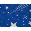 Přehoz na postel NOČNÍ OBLOHA HEXAGON modrý s motivem hvězd