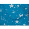 Elegantní přehoz NOČNÍ OBLOHA HEXAGON tyrkysový s hvězdnou oblohou