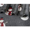 SNOW BUDDY vánoční mikroplyšová deka se světýlky a šedým designem sněhuláků