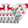 DEER DREAMS bílé – flanelové povlečení s jeleny a srdíčky