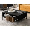 Elegantní černý konferenční stolek MEORATI 80x80 cm s dubem artisan