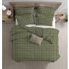 Stylové Renforcé bavlněné povlečení BLOMORA zelené s kostkovaným vzorem