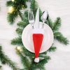 Dekorativní obal na příbory SANTA POCKET ve tvaru čepice