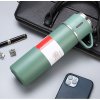 Zelená termoska HOT&COLD 500 ml se 3 šálky pro celodenní pitný režim