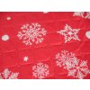 Přehoz na postel SNOWFALL červený se zimním dekorem bílých vloček