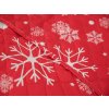 Přehoz na postel SNOWFALL červený se vzorem vloček a vánoční atmosférou