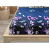 Elegantní prostěradlo VIOLET BUTTERFLY 90x200 s motýly