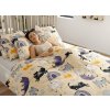 Hřejivá sada PURRSLEEP béžové povlečení + bílé prostěradlo SOFT 180x200 cm