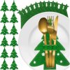 Vánoční pouzdro na příbory CHRISTMAS TREE zelené – sada 12 ks