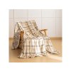 Krémová deka PLAID z hebkého mikroplyše s moderní kostkou