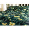 Pohodlné povlečení mikroplyš YELLOW BUTTERFLY tmavě zelené s motýly a listy