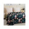 Modrý přehoz na postel SANTA s vánočním vzorem