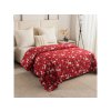 Vánoční přehoz na postel VELVET CHRISTMAS WAVE červený s jeleny